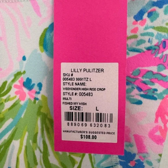 Lilly Pulitzer Luxletic Weekender High Rise Crop size Large NWT - Picture 5 of 5